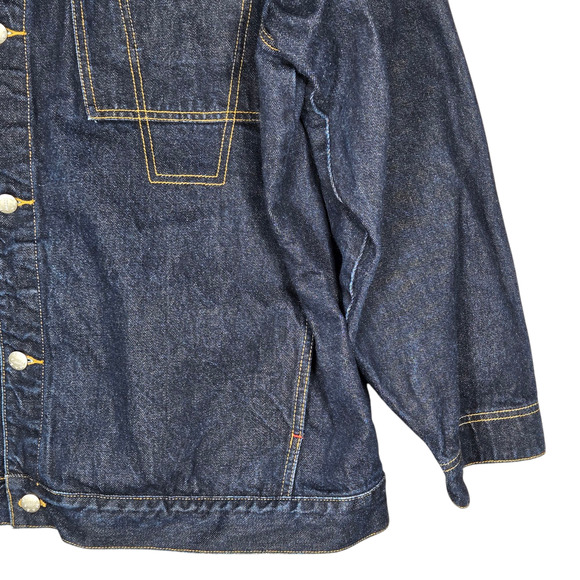 Vintage Mecca Denim Jacket Mens XXLarge Dark Wash Streetwear Hip Hop Rap 80s 90s - Picture 7 of 12